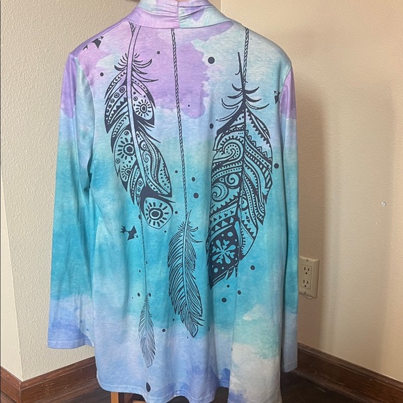 Colorful Geometric Patterned Cardigan - Picture 6 of 6